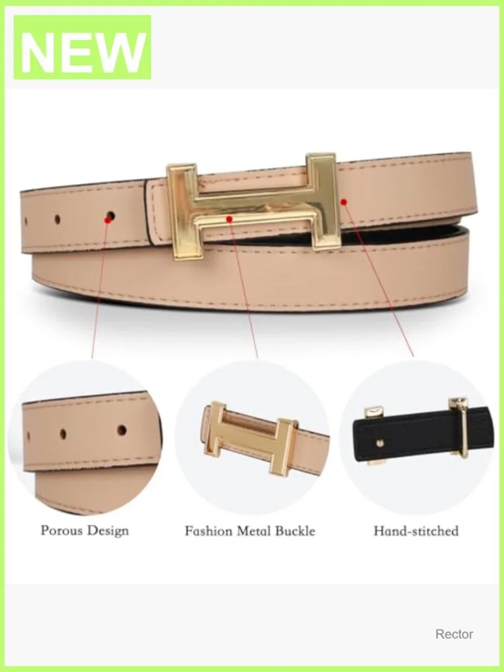 Elegant Women's Fashion Belt with Gold Buckle, Waist Band, Perfect Gift